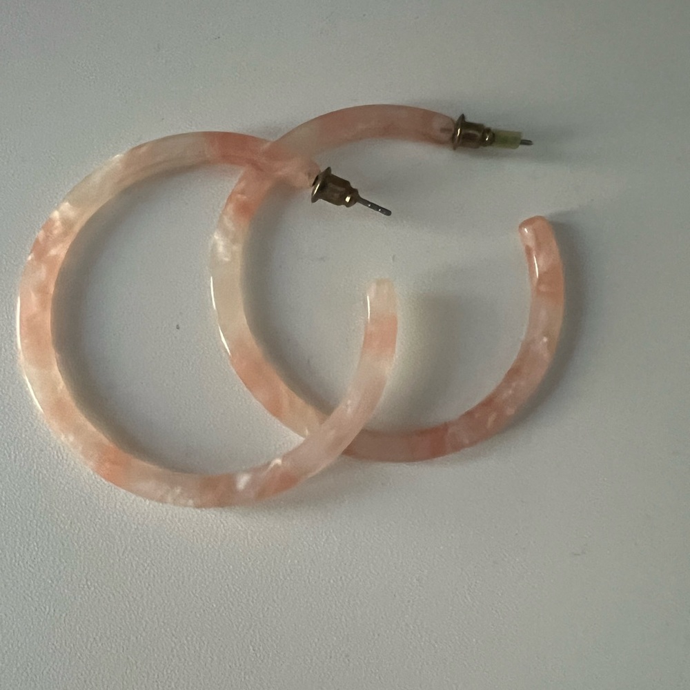 Light Pink - Rose Quartz Type Hoops